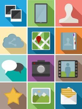 Web of flat icons design illustration. Can be used for website and mobile app. EPS10 vector file organized in layers for easy editing.