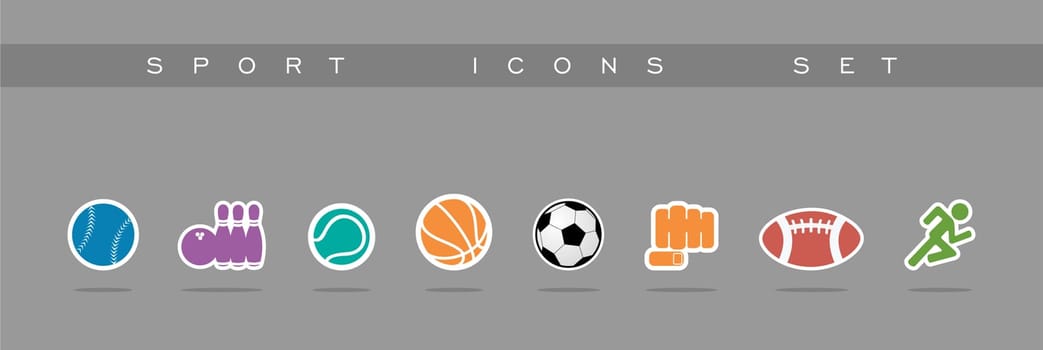 Sports icons set design elements for web and apps design. EPS10 vector file organized in layers for easy editing.