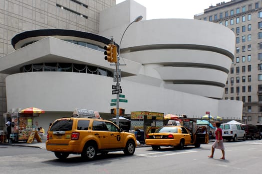 NEW YORK - SEPTEMBER 01: The Solomon R. Guggenheim Museum of modern and contemporary art, located in Manhattan, on September 01, 2013, in New York City, USA. Designed by Frank Lloyd Wright.