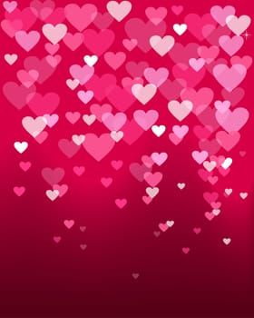 Happy valentines day love heart shape lights design in bokeh style. Ideal for valentine love card, wedding invitation or birthday. EPS10 vector.