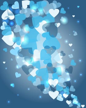 Happy valentines day love heart shape lights design in bokeh style. Ideal for valentine love card, wedding invitation or birthday. EPS10 vector.