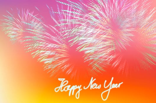 nightly fireworks with colorful light and glitter patterns,graphic star shapes with motion blur added