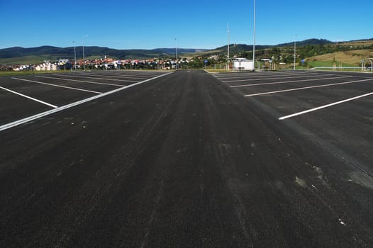 New parking lot by  Highway in Levoca, Slovakia