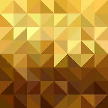 Fancy golden triangle and square shaped seamless pattern in low poly origami style. Ideal for web background, print, or greeting card. EPS10 vector.