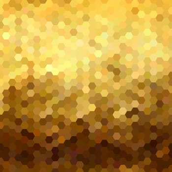 Fancy golden honeycomb grid geometry seamless pattern in low poly style. Ideal for web background, print, or greeting card. EPS10 vector.