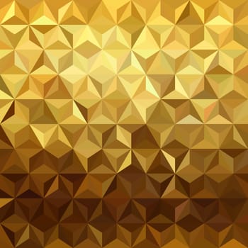Fancy golden seamless pattern in low polygon 3d design. Ideal for web background, print, or greeting card. EPS10 vector.