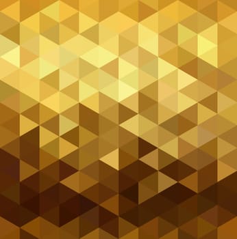 Fancy golden seamless pattern in low polygon mosaic style. Ideal for web background, print, or greeting card. EPS10 vector.