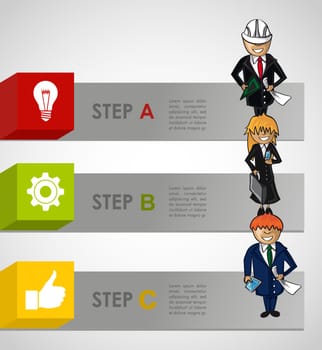 Modern business strategy plan by steps concept illustration. EPS10 vector.