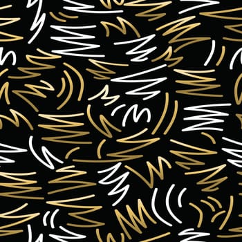 Golden retro vintage 80s doodle style seamless pattern illustration background. Ideal for greeting card design, print or web. EPS10 vector file.