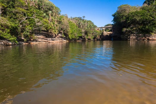 Uvongo River beach lagoon rocky coastline landscape