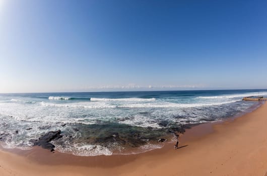 Family father mother child and young Son experience beach wave water ocean landscape