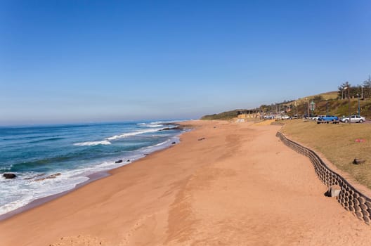 Westbrook beach ocean waves landscape north coast from Durban South Africa.