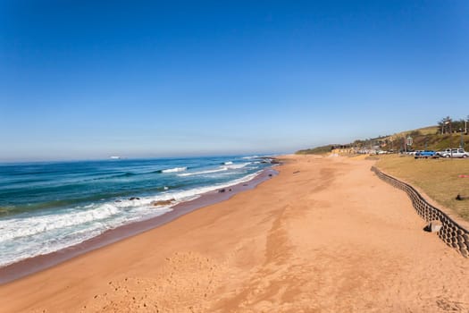 Westbrook beach ocean waves landscape north coast from Durban South Africa.