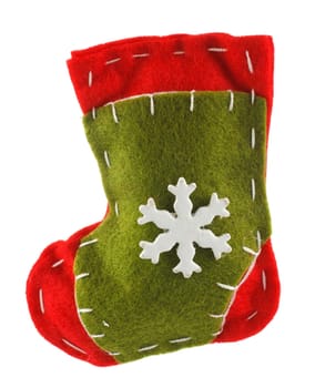 Christmas decoration sock isolated on white background
