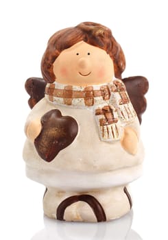 Christmas angel on white