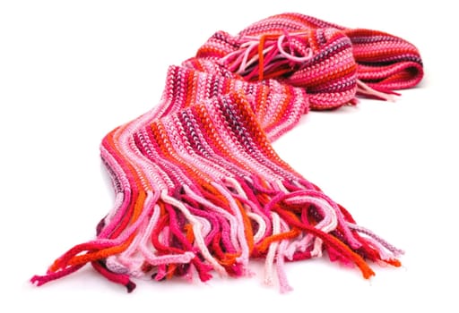 Striped scarf isolated  on white