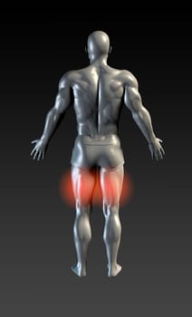 Hamstring Injury with Red Glow on Area Series