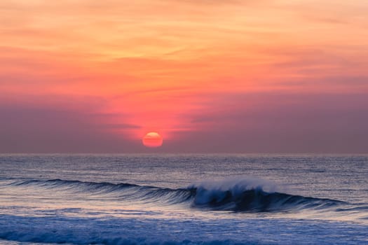 Ocean waves dawn sunrise beach landscape