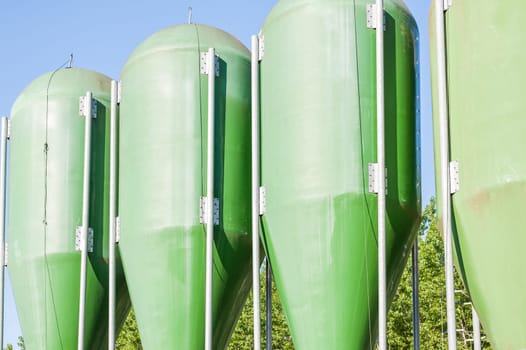 Agricultural green silos. Silos for animal food.