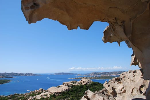 View Panorama Lu Palau Isola Santo Stefano Spargi La Maddalena Spargi Palaesi Sardegna Roccia dell'Orso 0789 07020 Costa Smeralda Bear Rocks Bear Rock Bear Sardinia Bear Cape