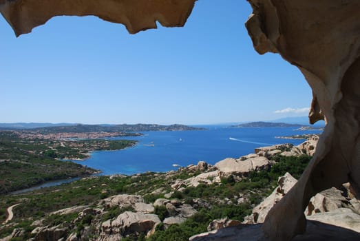 Sardinia Italy Lu Palau Isola Santo Stefano Spargi La Maddalena Spargi Palaesi Sardegna Roccia dell'Orso 0789 07020 Costa Smeralda Bear Rock Bear Rock Bear Sardinia Panorama View