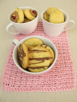 Cups filled with cookies