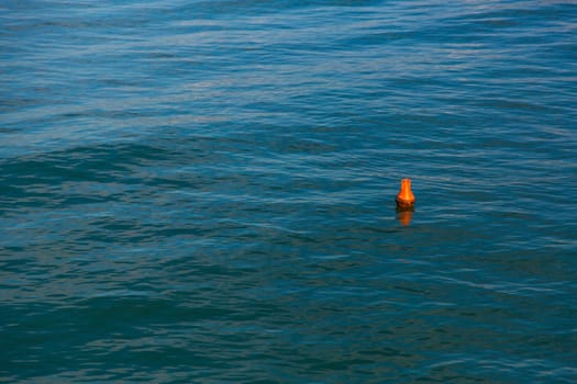 View from high of a safety buoy marine