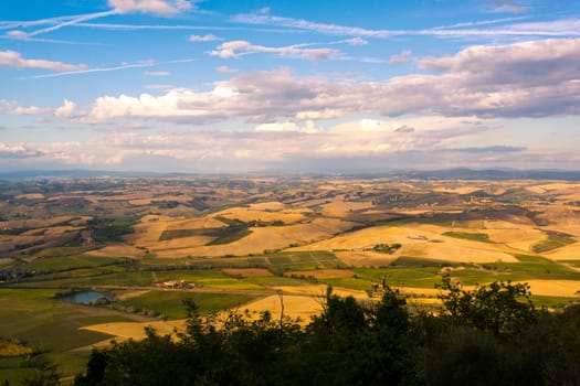 Panoramic view of the Tuscan hill from Montalcino