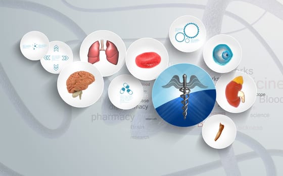 Digital illustration of Medical symbol in colour background
