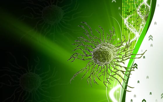 Digital illustration of stem cell in colour background