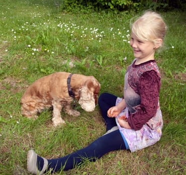 Maedchen,Play,Dog