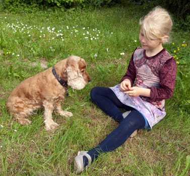 Maedchen,Play,Dog