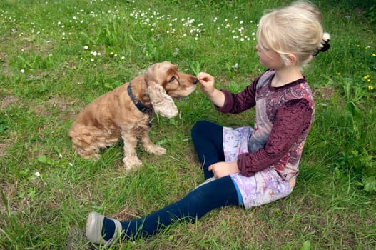 Maedchen,Play,Dog