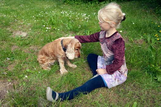 Maedchen,Play,Dog