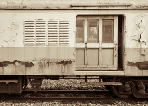 Vintage abandoned cargo railroad