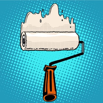 Paint rollers repair pop art retro style