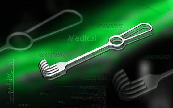 Digital illustration of Medical Instrument Retractor in colour background