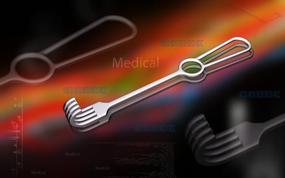 Digital illustration of Medical Instrument Retractor in colour background