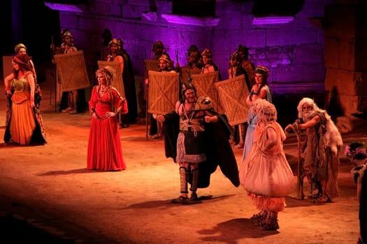 MERIDA, SPAIN - AUGUST 8 Merida Roman Theater Festival performance