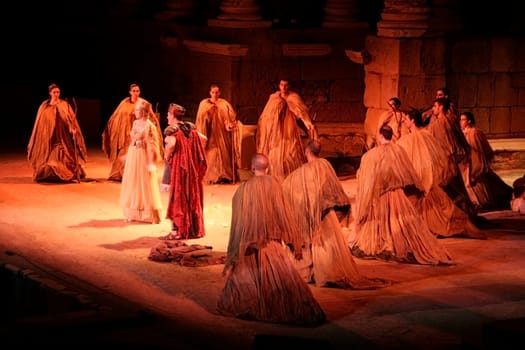 MERIDA, SPAIN - AUGUST 8 Merida Roman Theater Festival performance