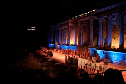 MERIDA, SPAIN - AUGUST 8 Merida Roman Theater Festival performance