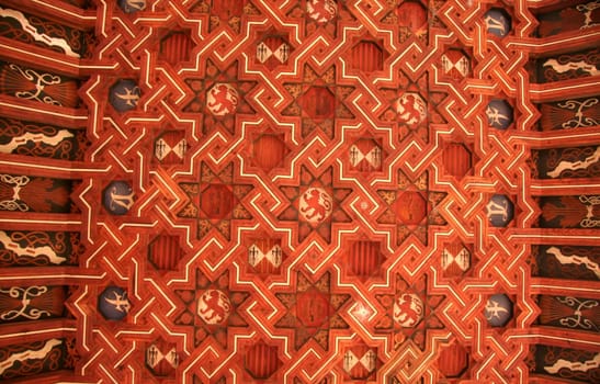 Toledo coffered ceiling decoration, Spain