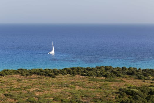 View of the wonderful beach of Spiaggia di Porto Sa Ruxi, Sardinia
