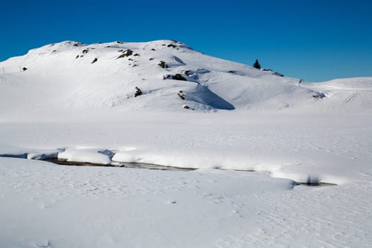 Mountain around the Oz en Oisans Station in the French Alps