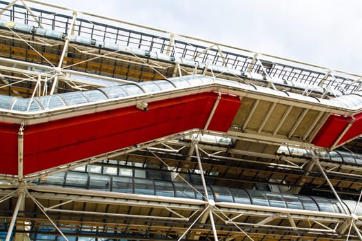 The Centre Pompidou in Paris designed in the style of high-tech architecture