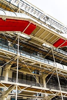 The Centre Pompidou in Paris designed in the style of high-tech architecture