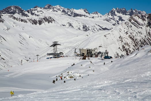 Mountain around the Oz en Oisans Station in the French Alps
