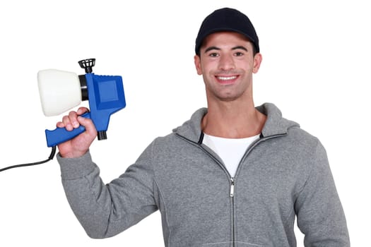 Man with a spray gun