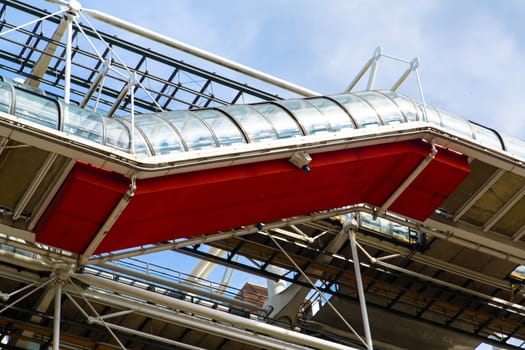 The Centre Pompidou in Paris designed in the style of high-tech architecture