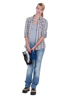 young female carpenter